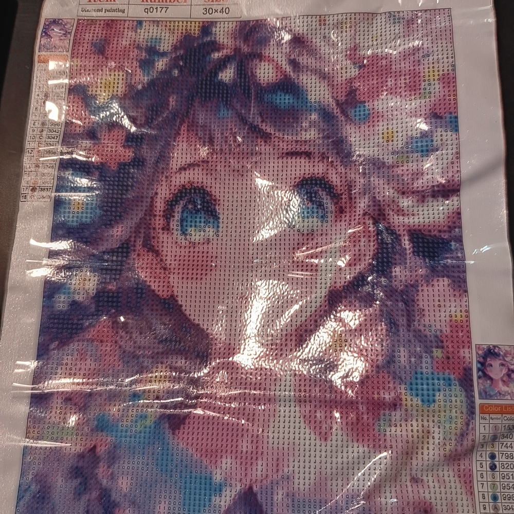 Colorful Anime Girl Diamond Art Painting Kit 30x40 - Picture 3 of 5